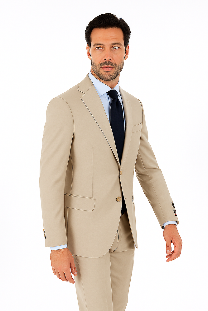 Novello Tan, Modern Fit, Pure Wool Suit by Tiglio Luxe TIG1004