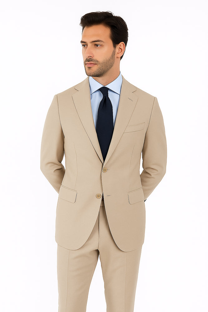 Novello Tan, Modern Fit, Pure Wool Suit by Tiglio Luxe TIG1004