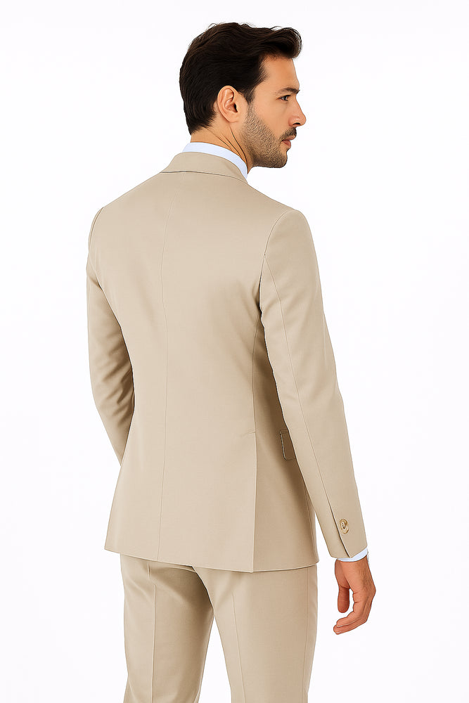 Novello Tan, Modern Fit, Pure Wool Suit by Tiglio Luxe