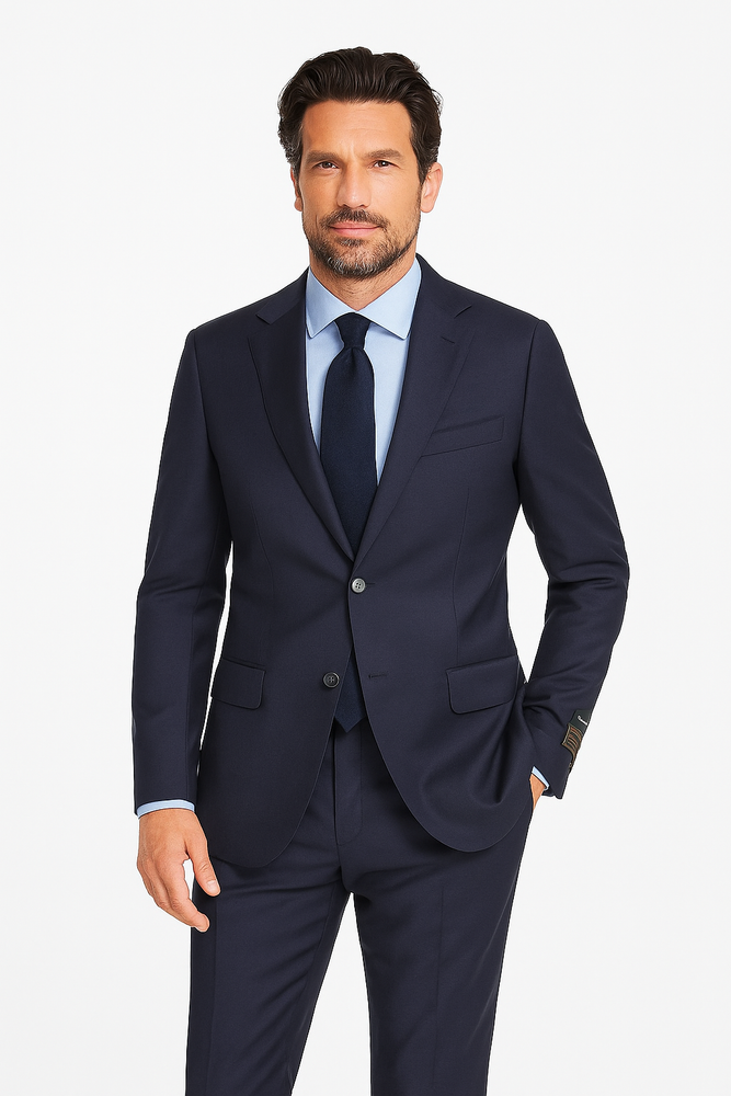 Novello Navy, Modern Fit, Pure Wool Suit by Tiglio Luxe