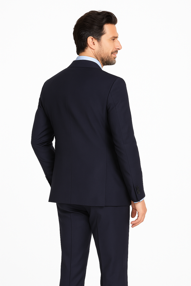 Novello Navy, Modern Fit, Pure Wool Suit by Tiglio Luxe