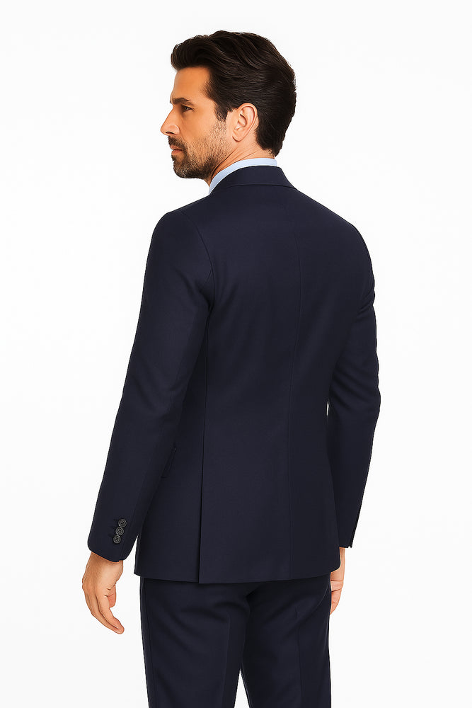 Novello Navy, Modern Fit, Pure Wool Suit by Tiglio Luxe