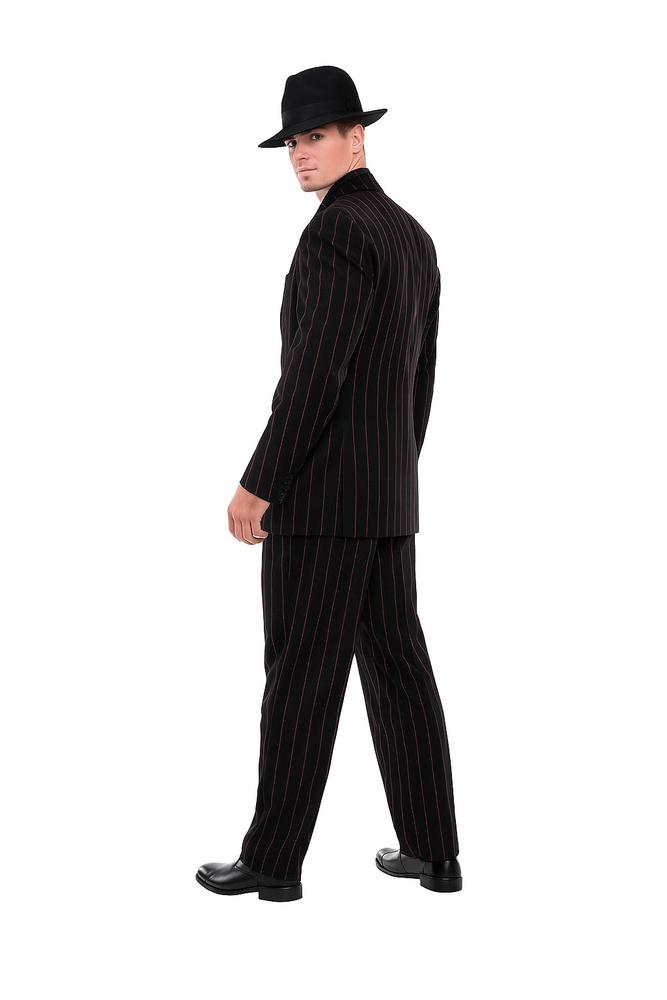 Men's Black with red stripe Zoot Suit