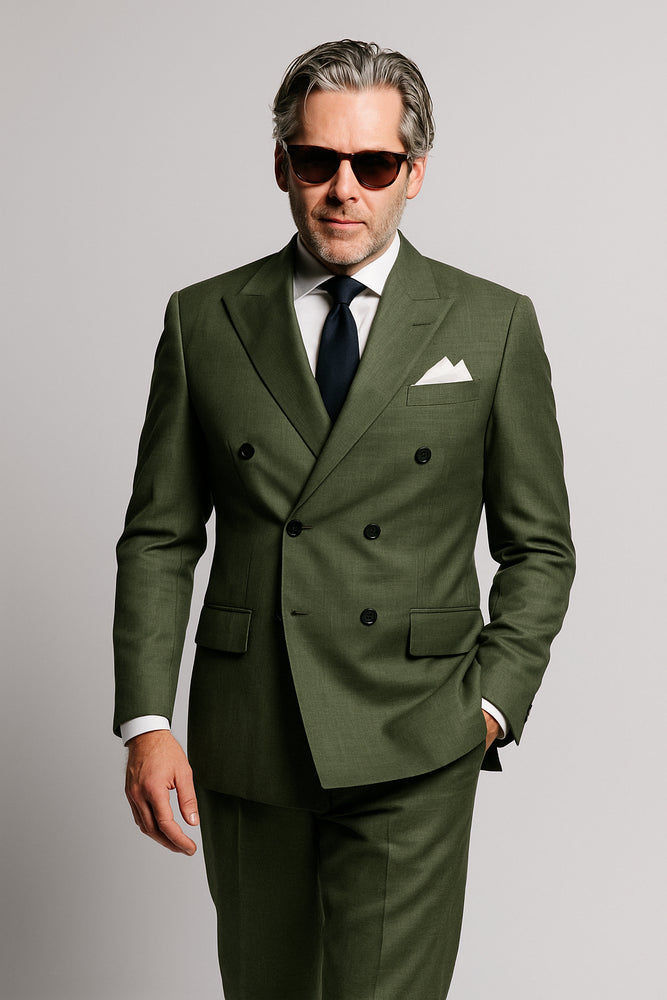 Sage Green Double Breasted Suit