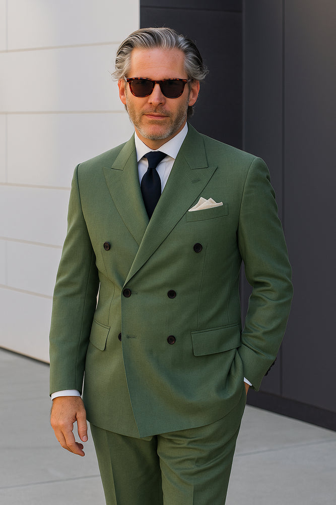 Sage Green Double Breasted Suit