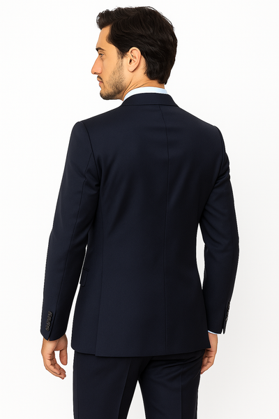 1 Button Tapered Cut Vented Wool Blend Flat Front Suit Online Discount Fashion Sale