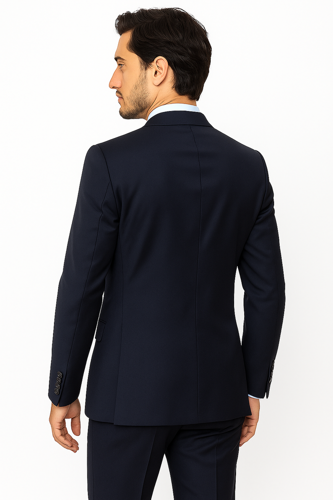 1 Button Tapered Cut Vented Wool Blend Flat Front Suit Online Discount Fashion Sale