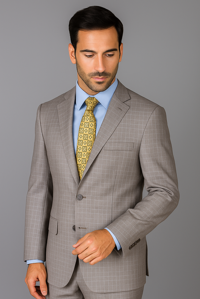 Giorgio Fiorelli Suit Men's Windowpane Authentic Giorgio Fiorelli Brand suits Flat Front Pants