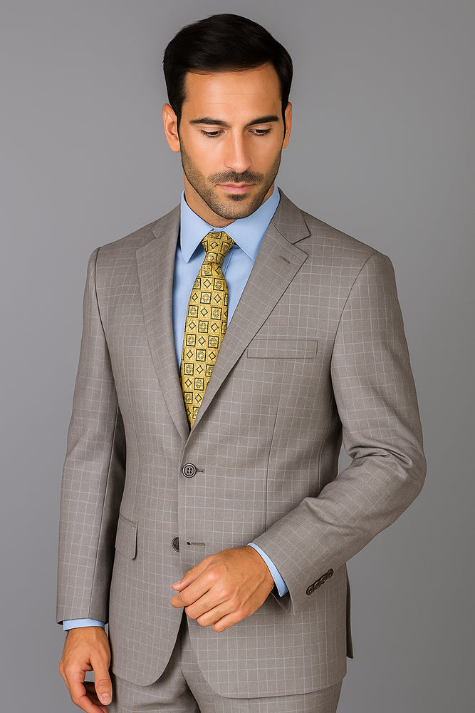 Giorgio Fiorelli Suit Men's Windowpane Authentic Giorgio Fiorelli Brand suits Flat Front Pants