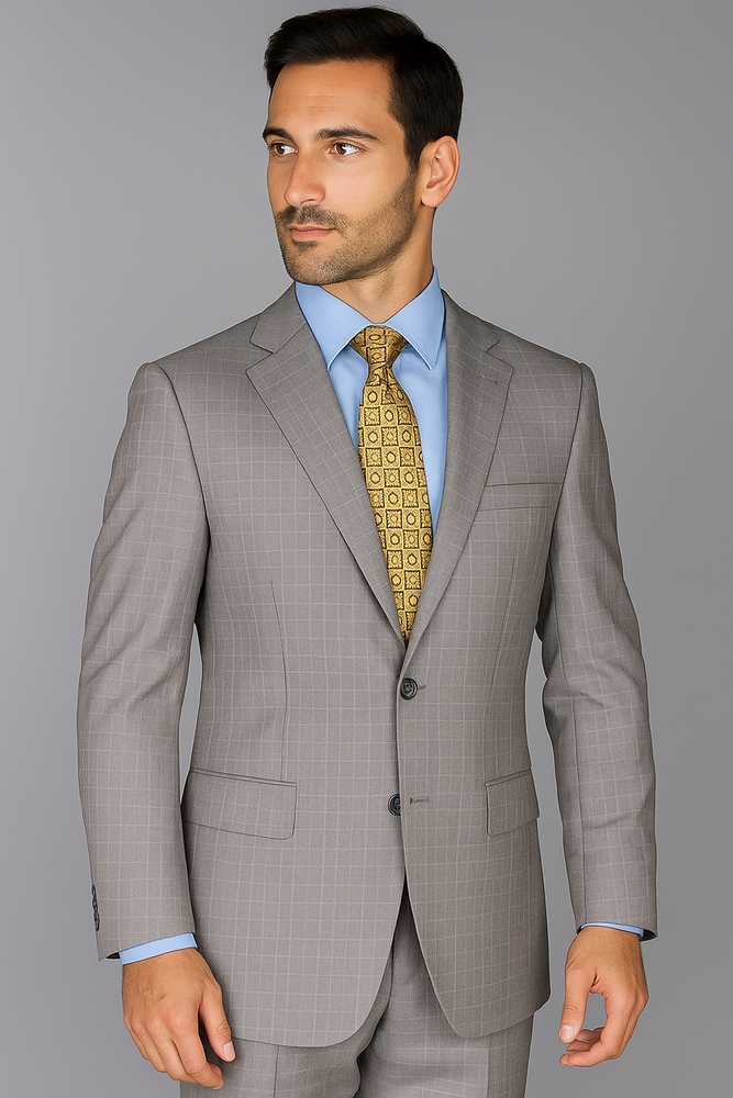 Giorgio Fiorelli Suit Men's Windowpane Authentic Giorgio Fiorelli Brand suits Flat Front Pants