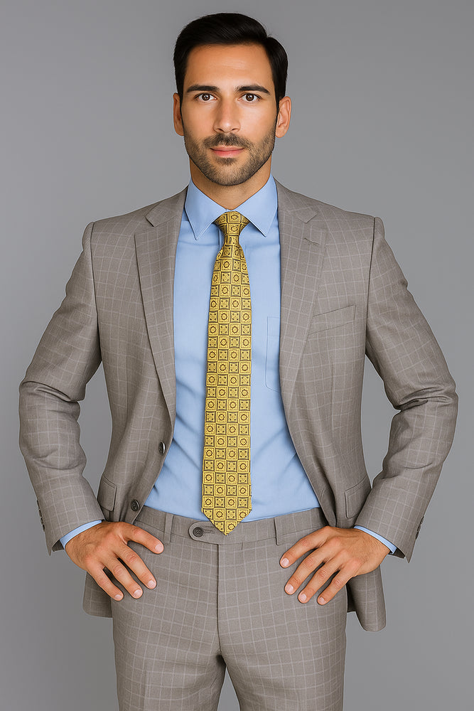 Giorgio Fiorelli Suit Men's Windowpane Authentic Giorgio Fiorelli Brand suits Flat Front Pants