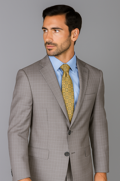 Giorgio Fiorelli Suit Men's Windowpane Authentic Giorgio Fiorelli Brand suits Flat Front Pants
