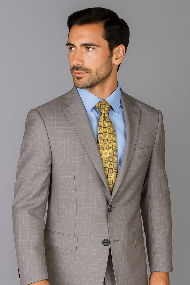 Giorgio Fiorelli Suit Men's Windowpane Authentic Giorgio Fiorelli Brand suits Flat Front Pants