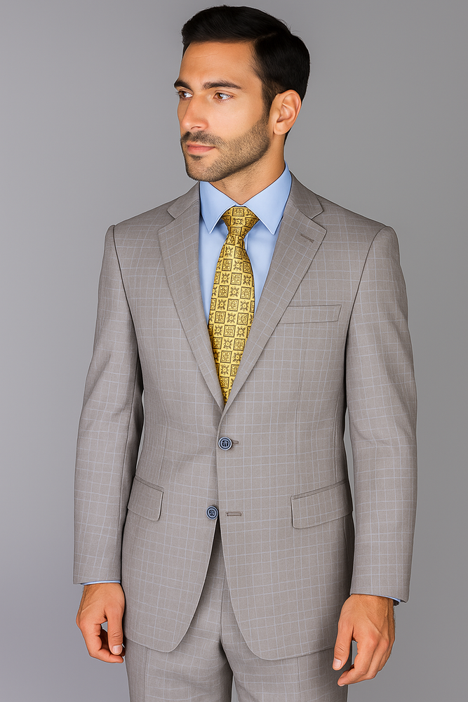Giorgio Fiorelli Suit Men's Windowpane Authentic Giorgio Fiorelli Brand suits Flat Front Pants