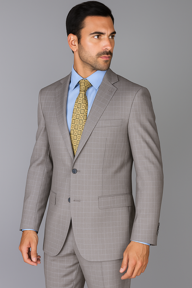 Giorgio Fiorelli Suit Men's Windowpane Authentic Giorgio Fiorelli Brand suits Flat Front Pants