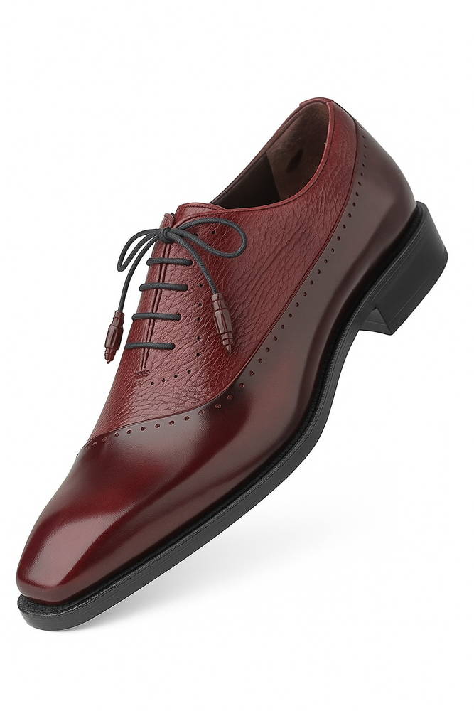 Mezlan Shoes Made in Spain - Mezlan Mens Shoes Burgundy Leather Oxford Postdam