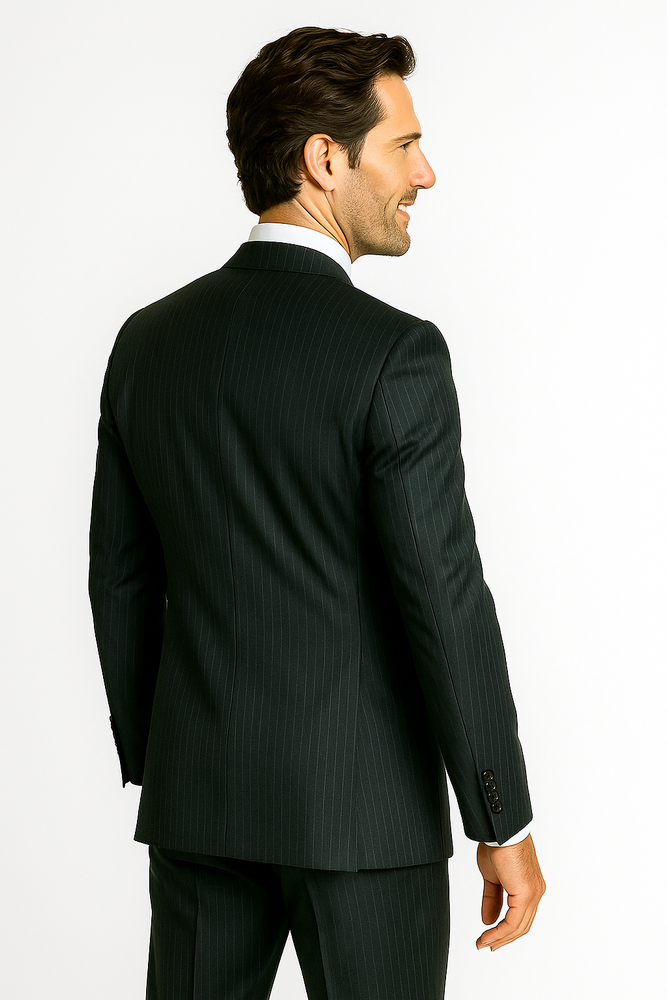 Mix and Match Suits Men's 2 Button 100% Wool Suit Stripe Discounted Online Sale Only