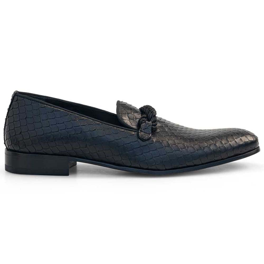 Mezlan Embossed Braid Loafer Black (20757)
