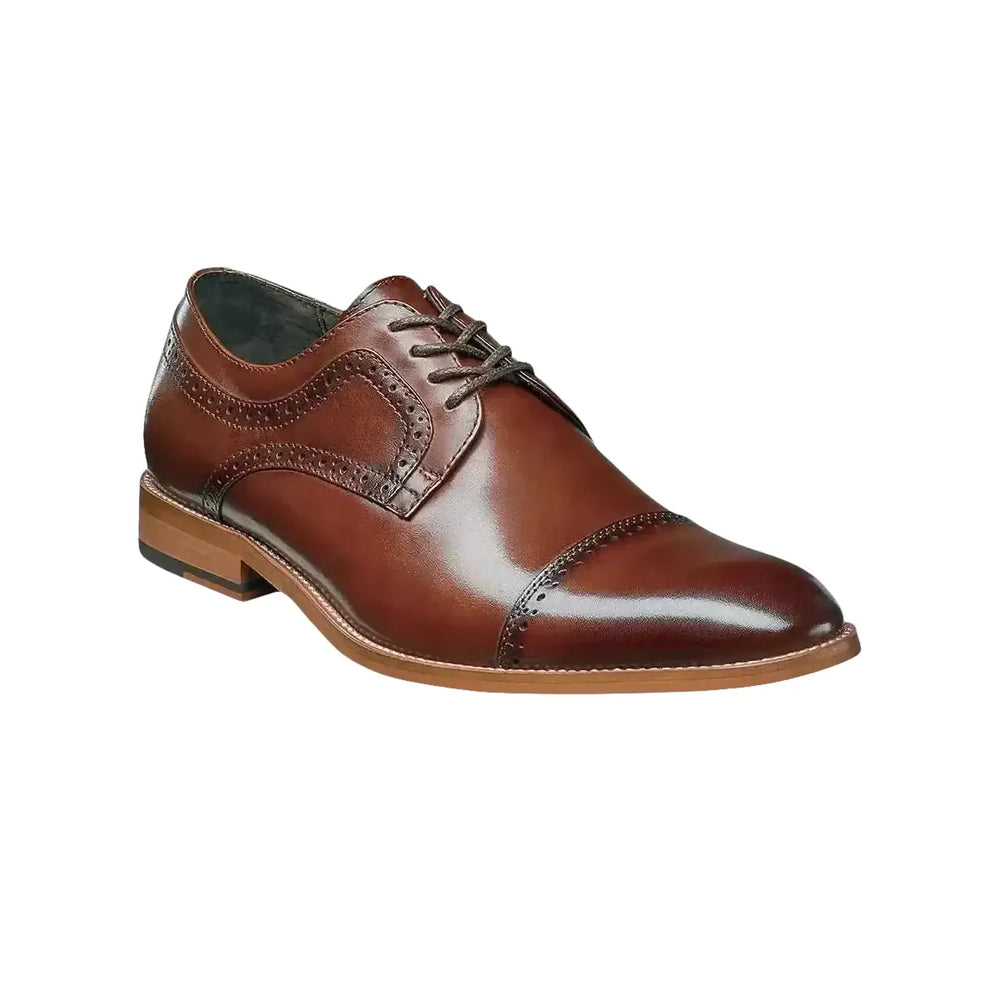 25066,Stacy Adams Leather Shoes Dickinson Cap Toe Lace up All Colors