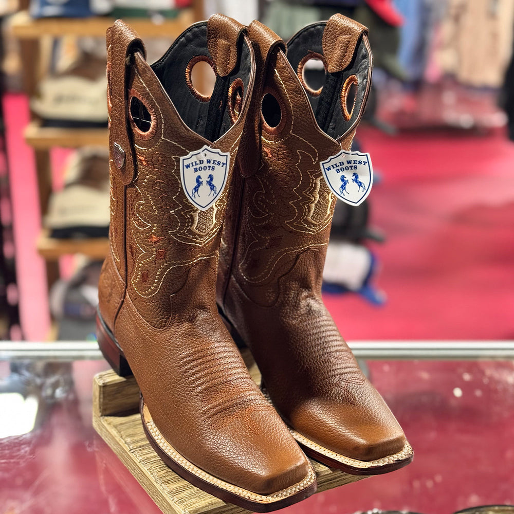 Wild West Men's Honey Brown Square Toe Boot