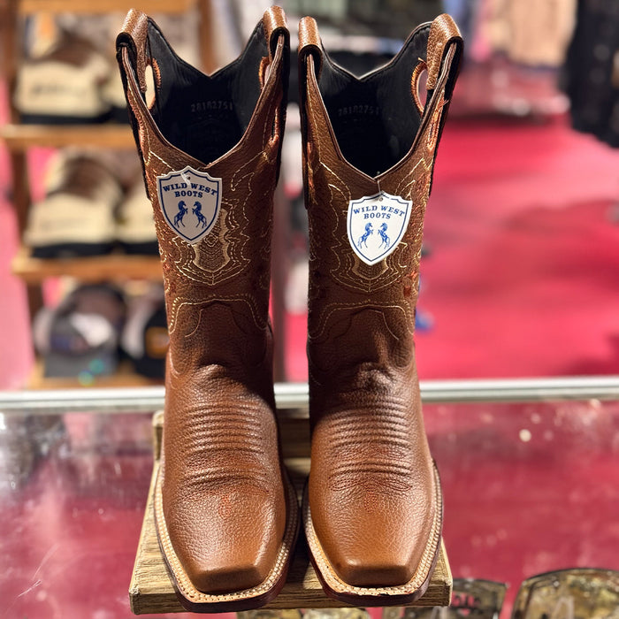 Wild West Men's Honey Brown Square Toe Boot