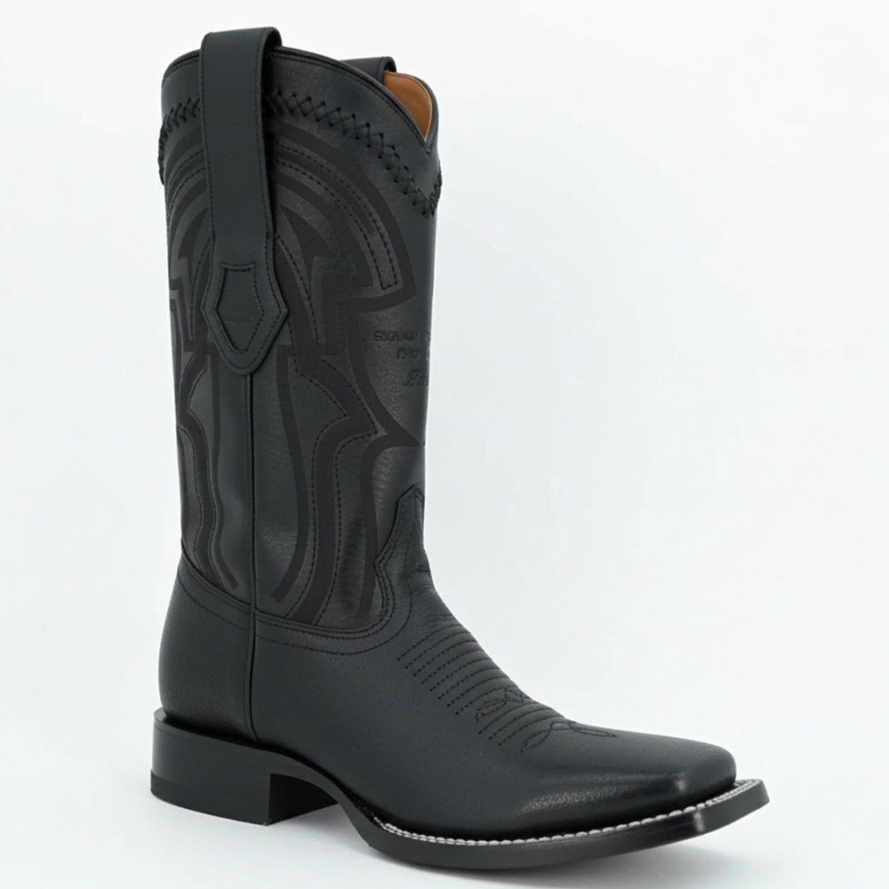 Wild West Grisly Black Western Square Toe Cowboy Boots