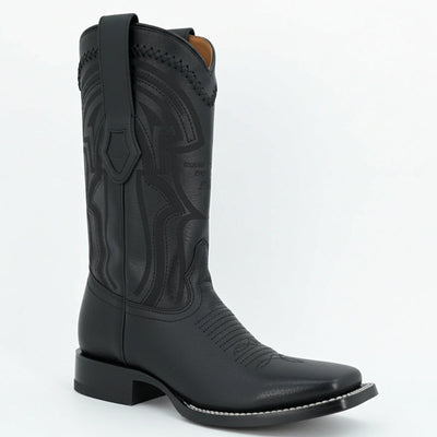 Wild West Grisly Black Western Square Toe Cowboy Boots