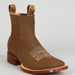 Wild West Men's Nubuck Shedron Brown Chelsea Western Boots Square Toe - Brown