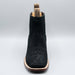 Wild West men's black nubuck leather square toe Chelsea western boot.