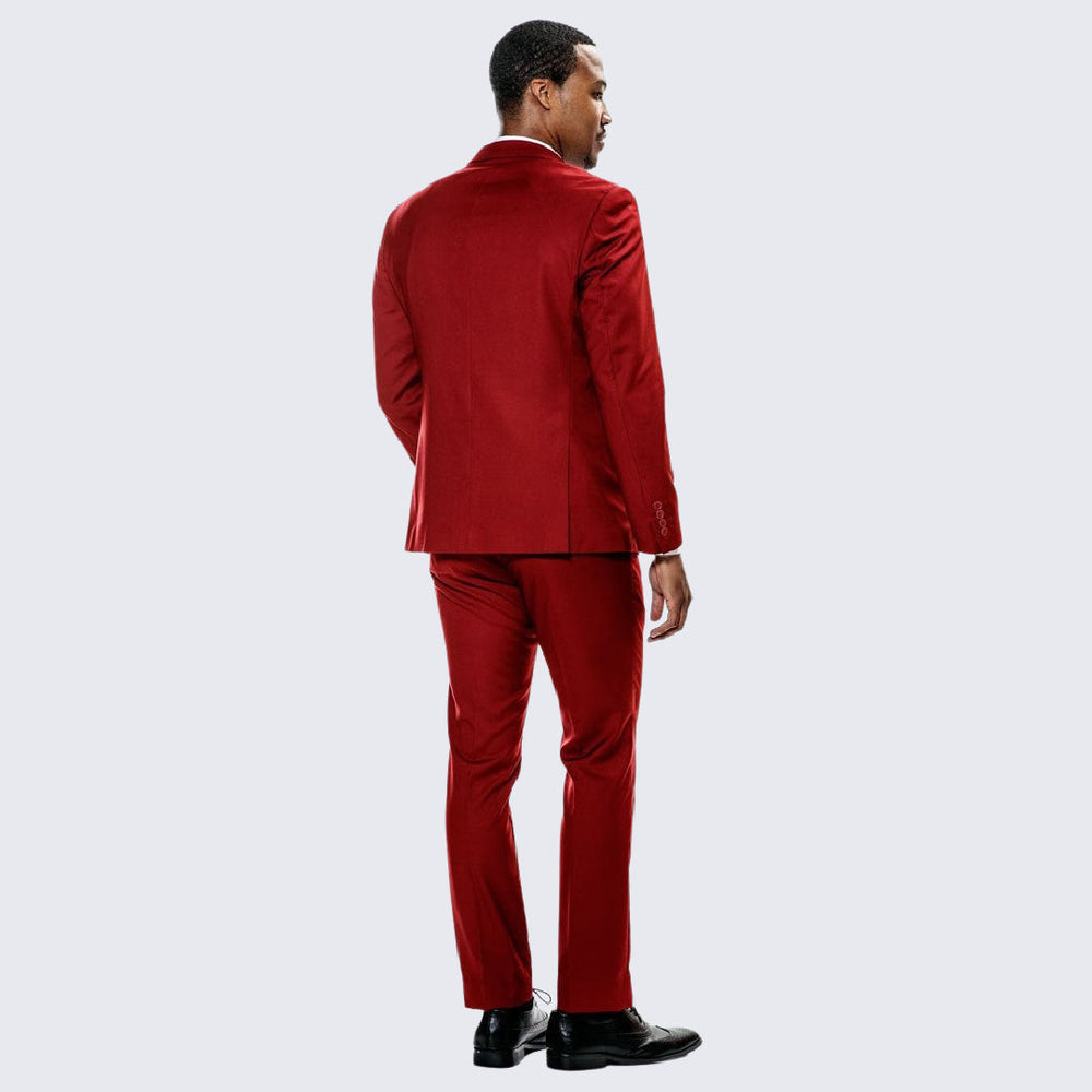 Red Skinny Fit Suit Three Piece Set - Separates - Wedding - Prom