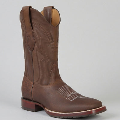 Rage Men's Walnut Brown Ranch Cowboy Boots Square Toe - Brown
