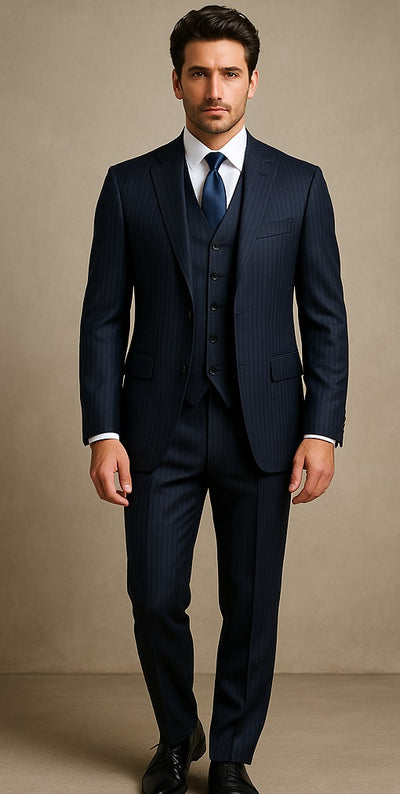 Blue Suit Gray Vest