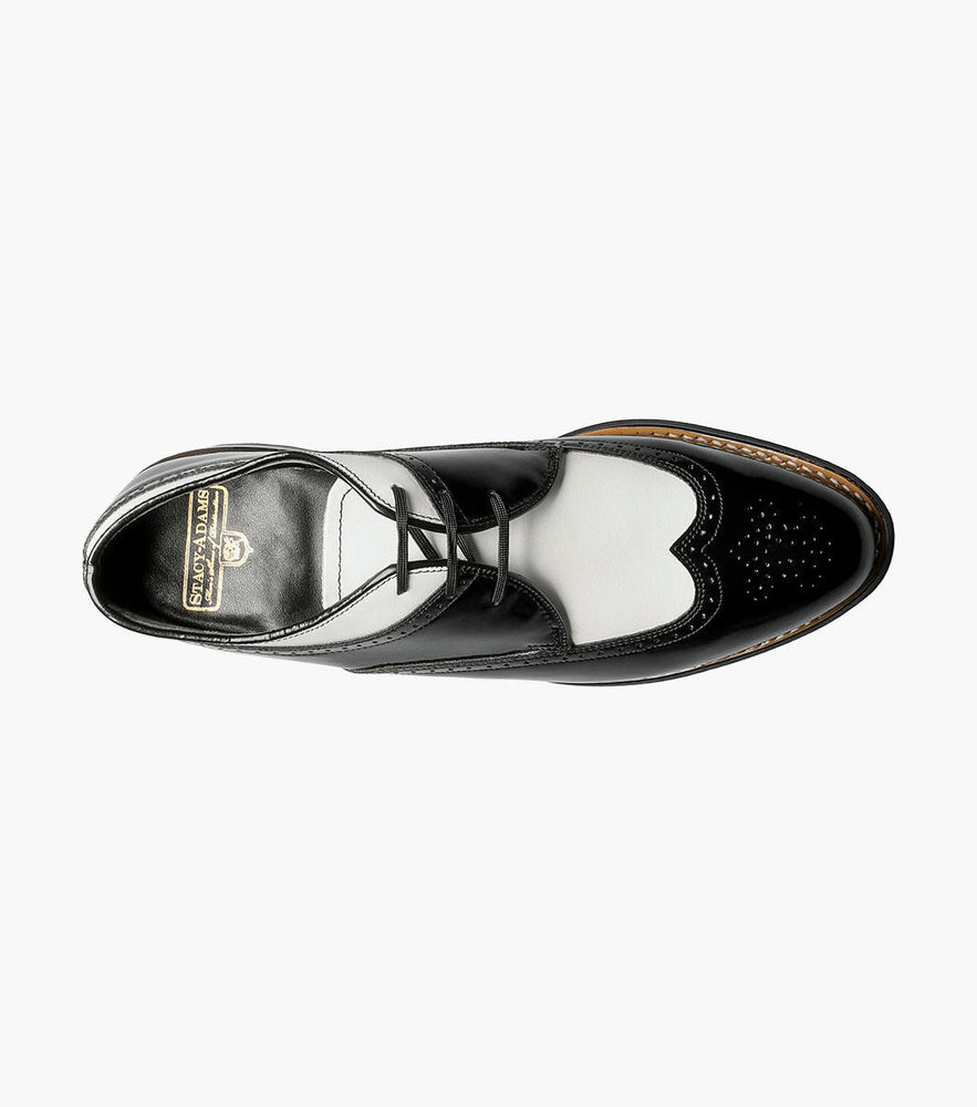 1920s Shoes Black White Wingtip
