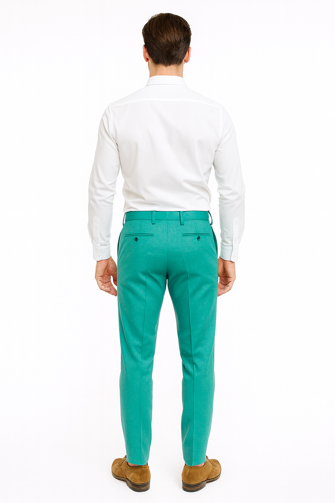 Men’s Aqua Dress Pants – Slim Fit Stylish Formal Trousers for Parties and Casual Wear in Turqoise Color