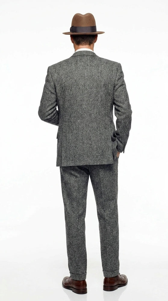 Men’s Grey Vintage Gangster Suit – Bonnie and Clyde Inspired 3 Piece Classic 1920s Formal Outfit