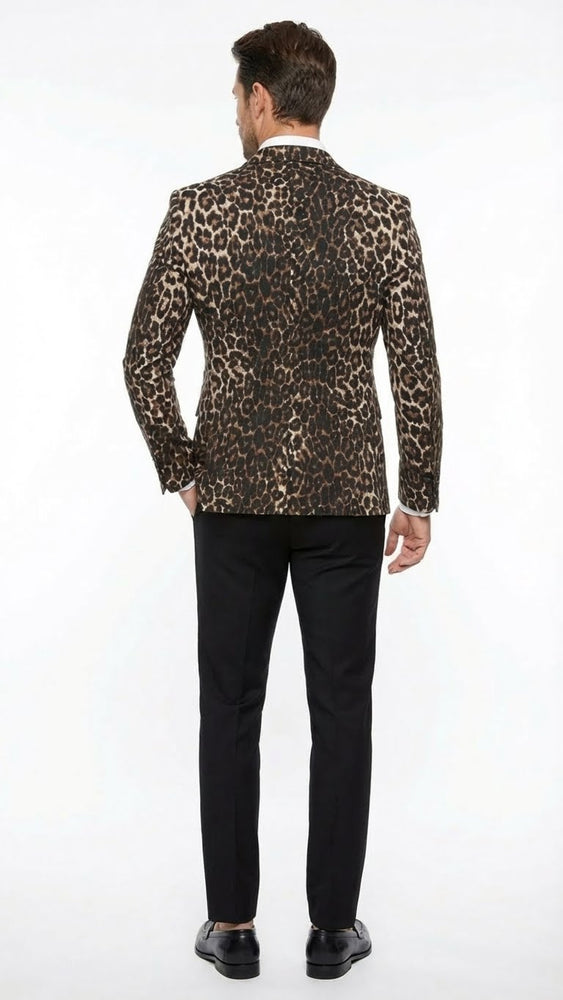 Men’s Leopard Print Blazers – Slim Fit Statement Jacket for Evening, Party, and Fashion Wear