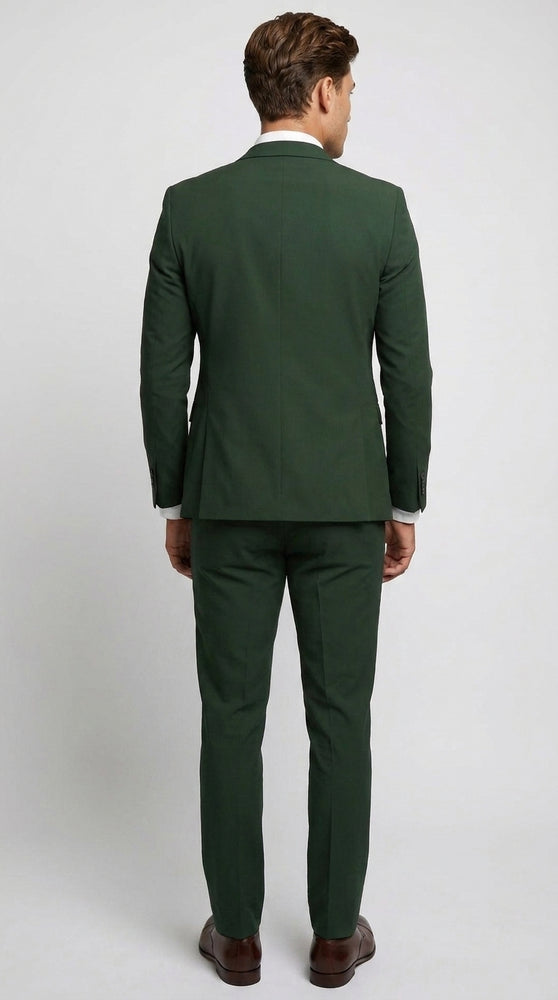 Men’s Forest Green 3 Piece Wedding Suit, Formal Groom Groomsmen Dress Suit Set