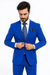 2 Button Poplin Suit in Royal Blue