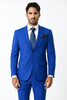 2 Button Poplin Suit in Royal Blue
