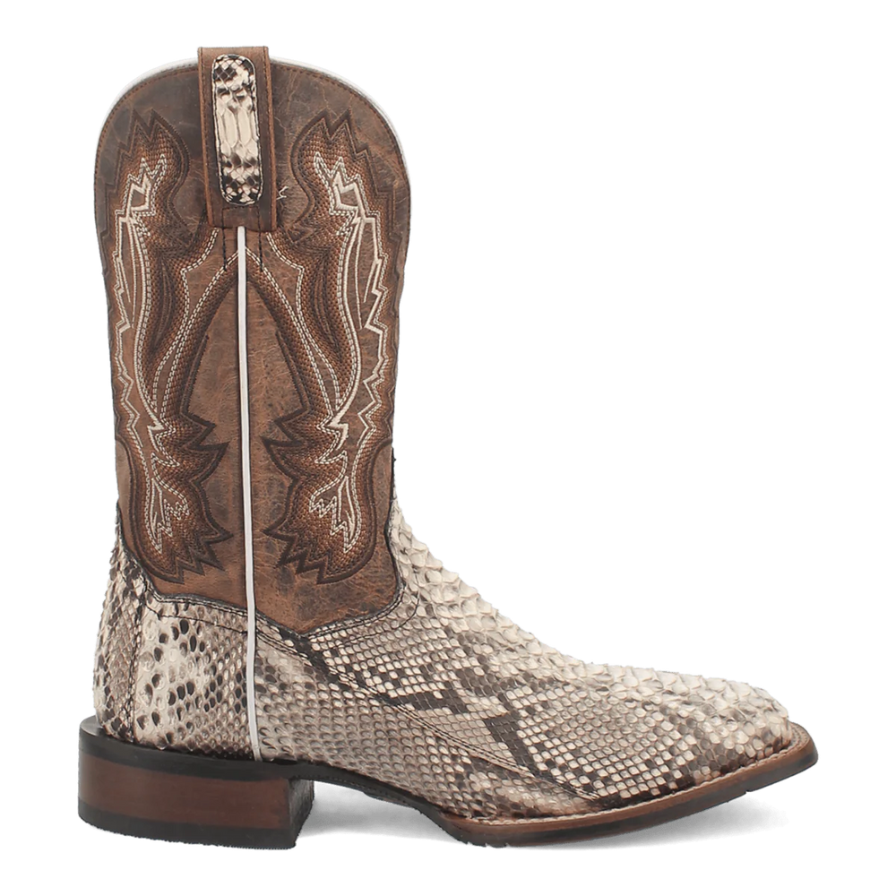 Dan Post Men's Brutus Python Snakeskin Square Toe Boots - Natural