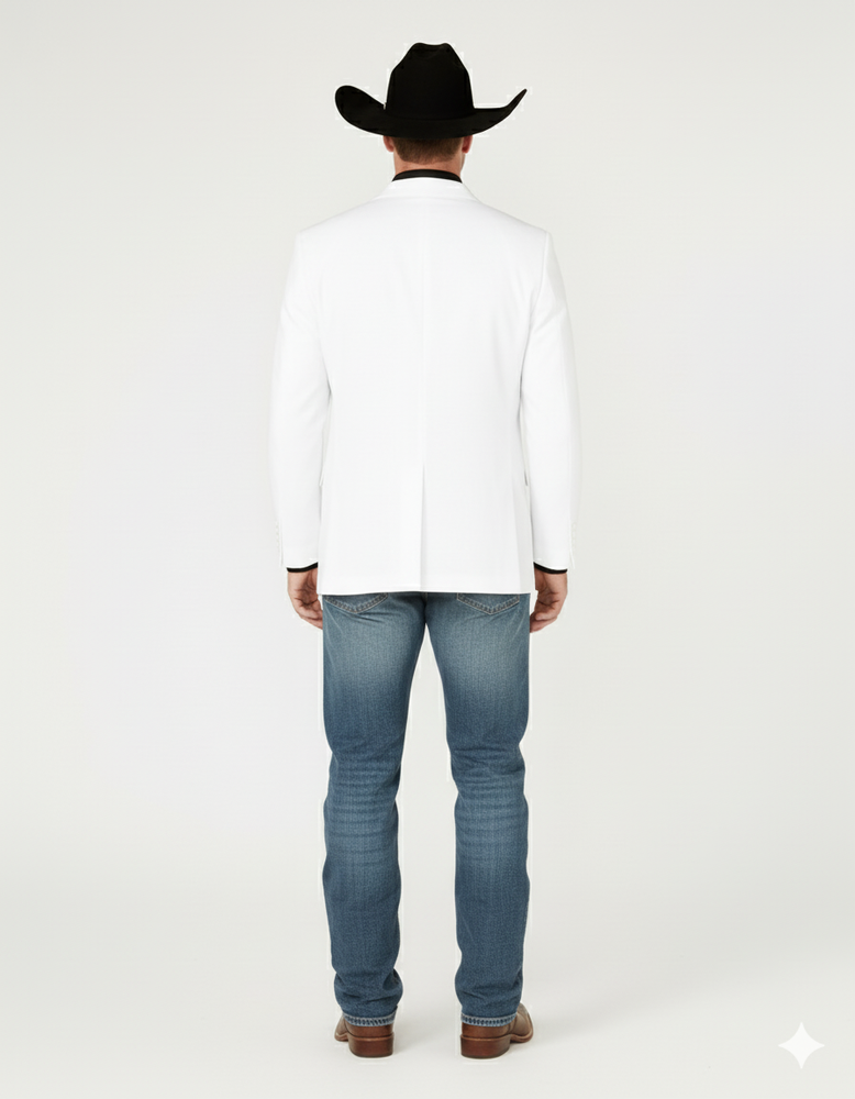 Mens White Western Blazer – Classic Cowboy Style Sport Coat for Formal - Cowboy Jacket