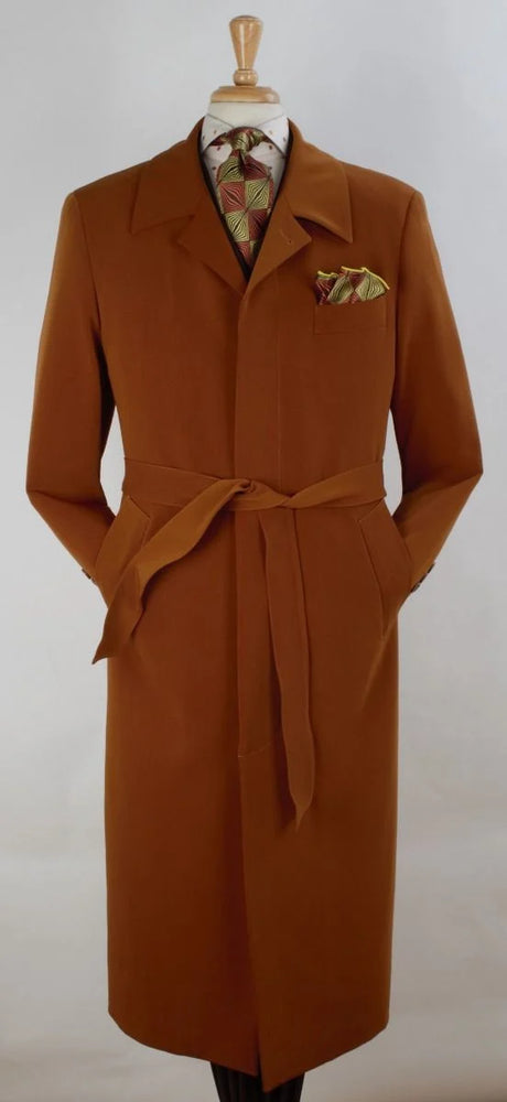 John Knight Men's Full Length Length Top Coat Hidden Buttons