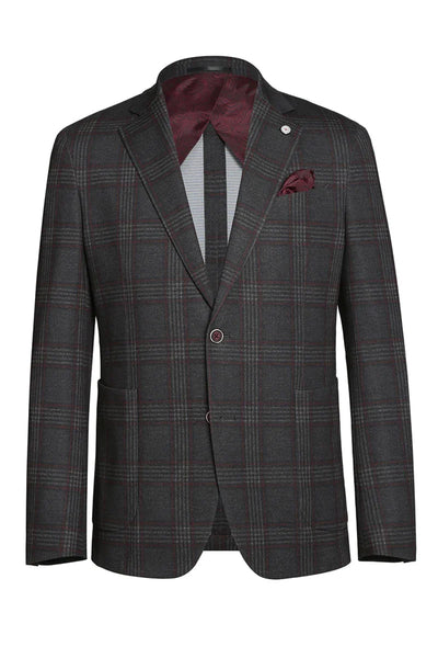 Grey plaid blazer