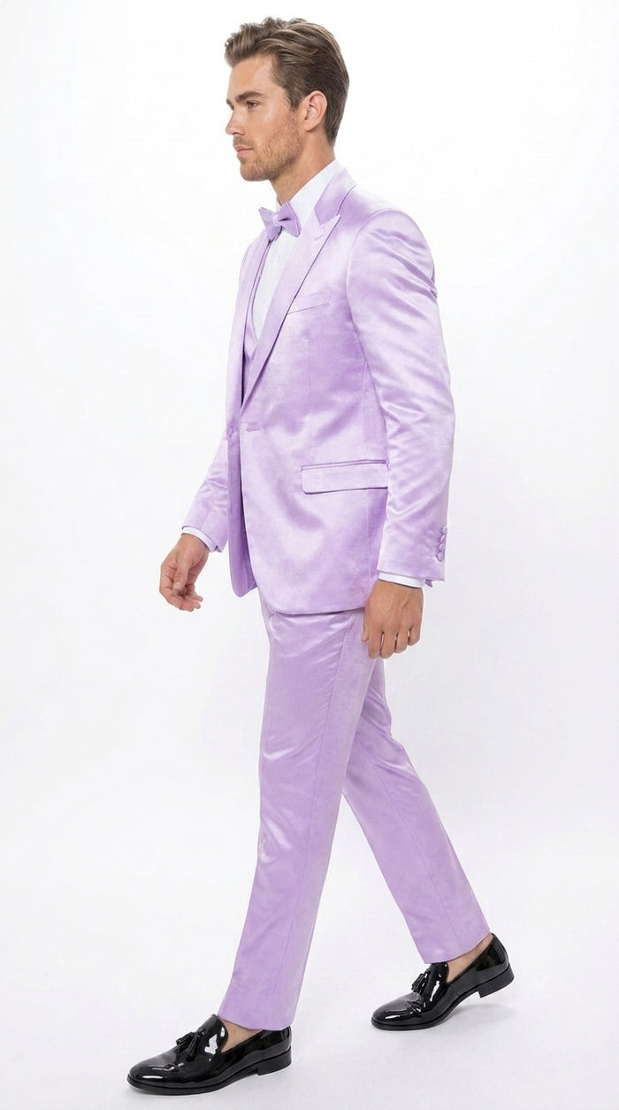 Men’s Lavender Tuxedo – Shiny Light Purple Wedding & Prom Tuxedo Suit