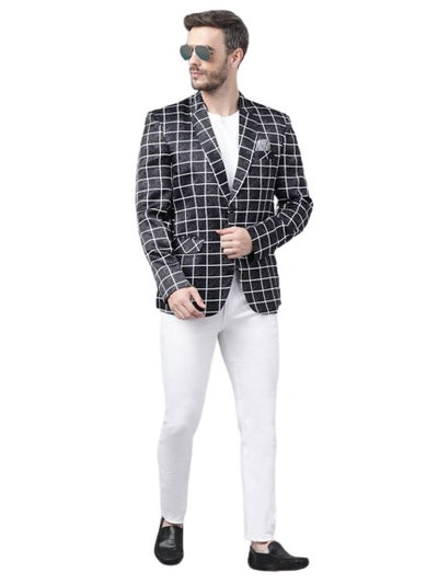 Black And White Plaid Blazer