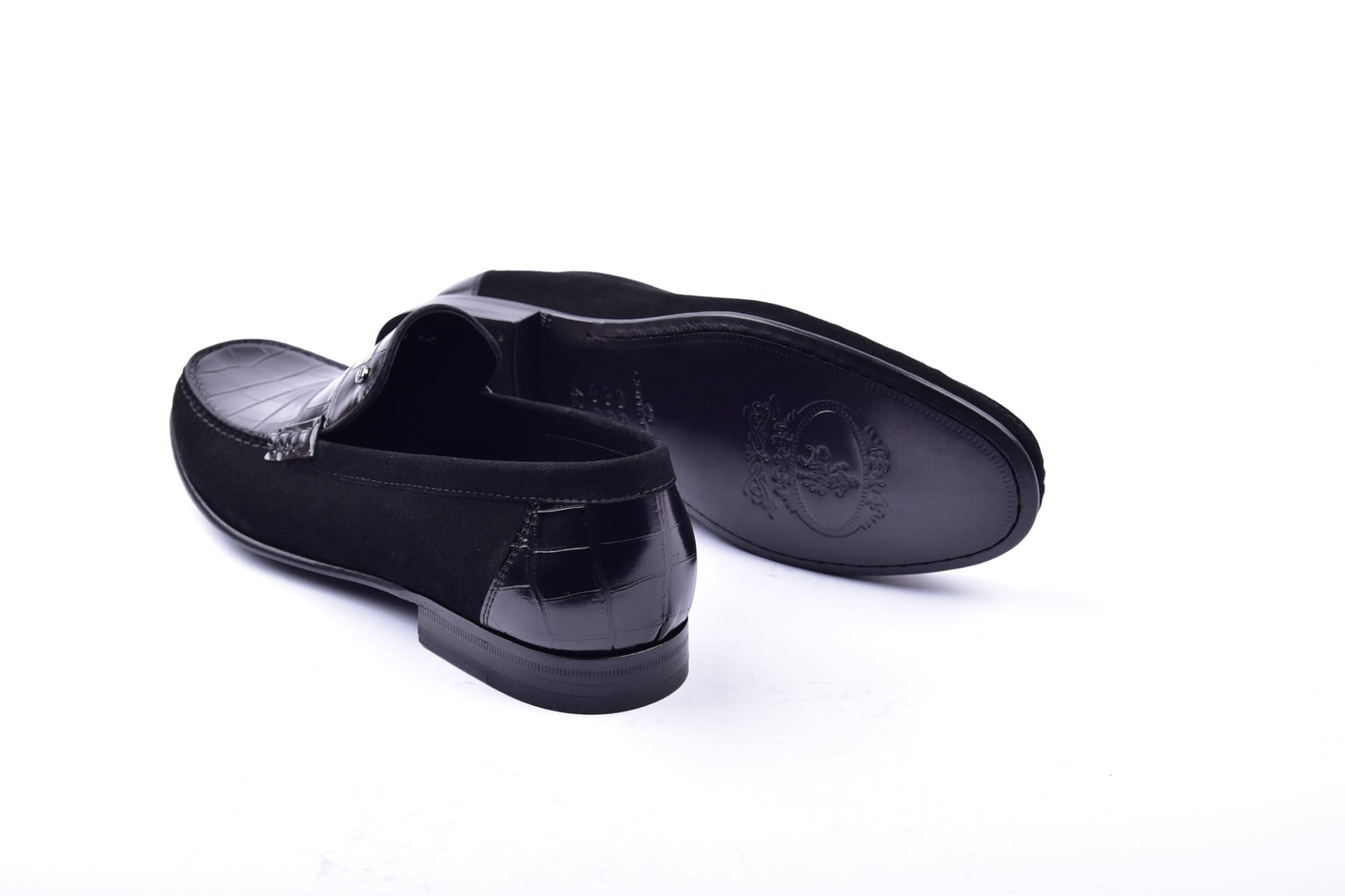 C0014057-3898C Suede And Croco print vamp-Black