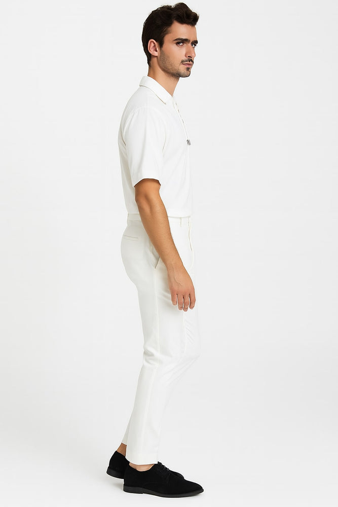 Men’s White Lace-Up Renaissance Shirt – Linen Fabric Short Sleeve Casual Pirate Peasant Top