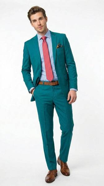 Men’s Teal Green Dark Turquoise Suit – Elegant Formal Suit for Business, Wedding, Party and Modern Style Wear