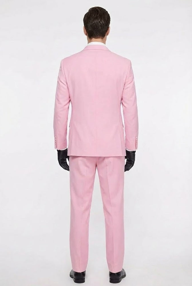 Men’s Pink Two-Piece Suit – Classic Fit Formal Jacket and Tailored Pants