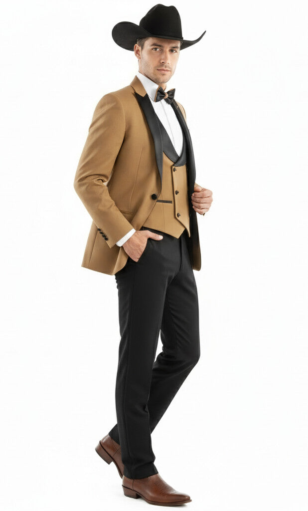 Light Brown Tuxedo For Wedding - Coffee Mocha Color With Vest and Pants